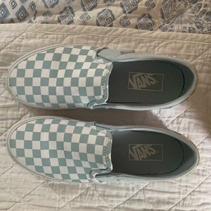 baby blue checkered vans
